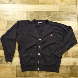 Polo Ralph Lauren Golf Crest Cotton Cardigan Sweater Men's XL Navy Vintage